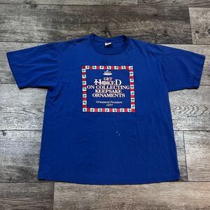 Vintage 1995 Blue Jerzees Hallmark Ornament Premiere Collectors Club T-Shirt XL